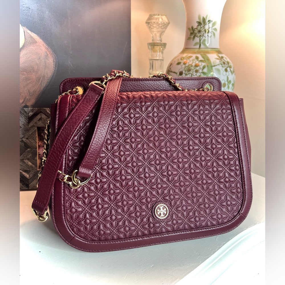 Tory Burch Bryant Wine Color shoulder bag